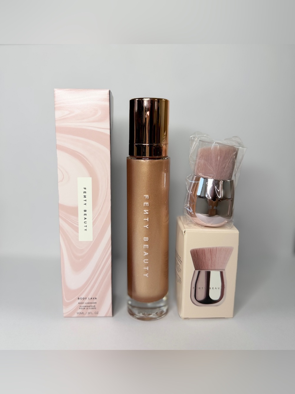 Fenty Beauty Body Lava Body Luminizer + Kabuki Brush Bundle ✨